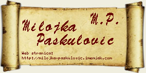 Milojka Paskulović vizit kartica